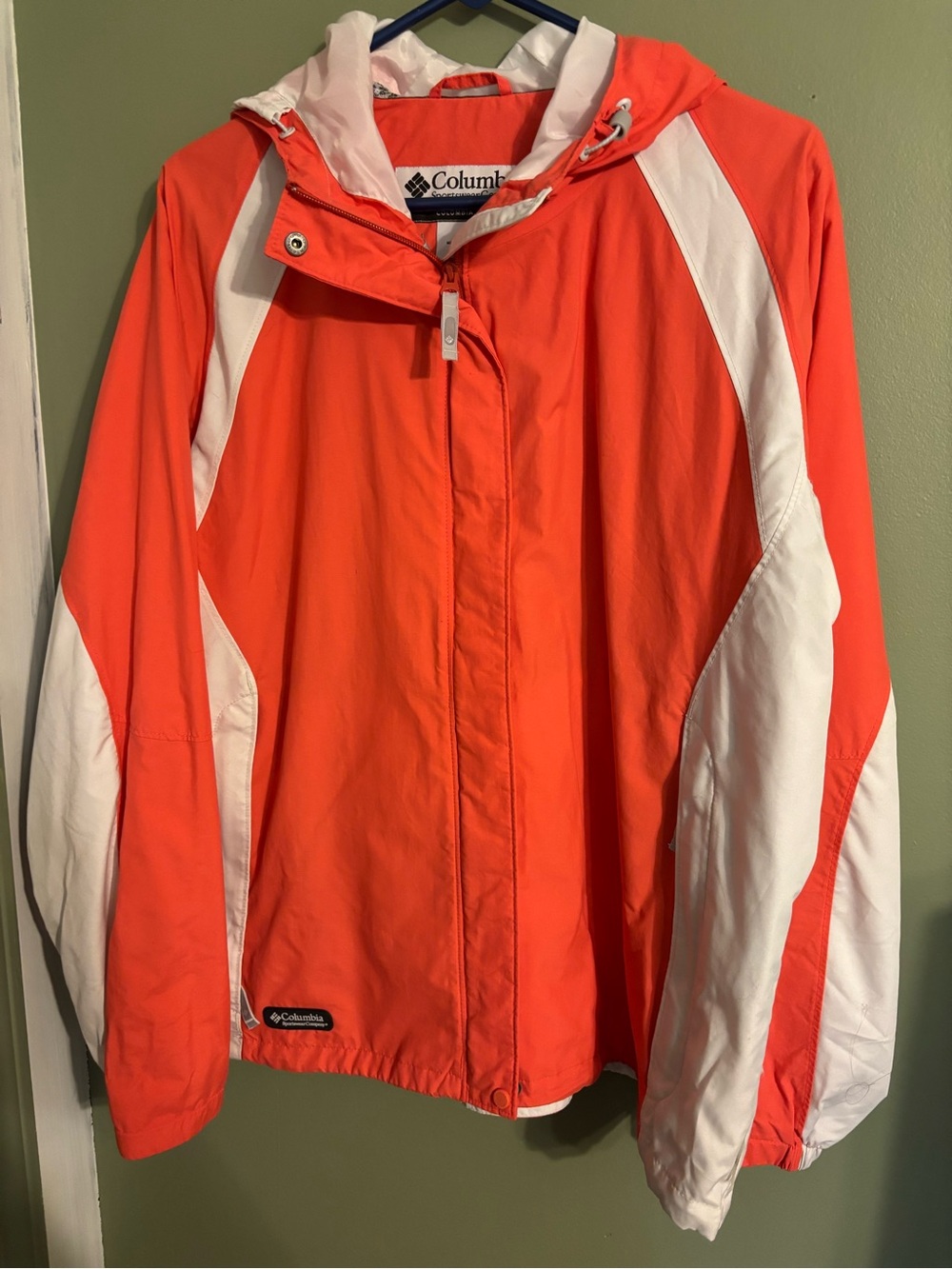 Columbia Women's Bright Orange and White Ski Jacket